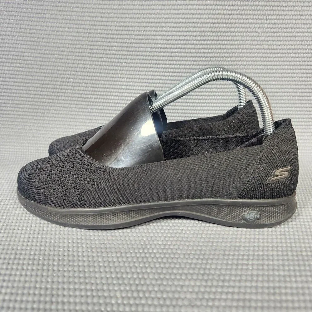 Skechers Goga Gen 5 Mat Women’s Size 7.5 Black Memory Foam Slip On Shoes 14745